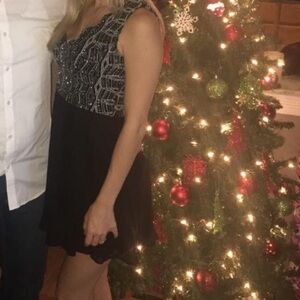 Silver and black glitter dress